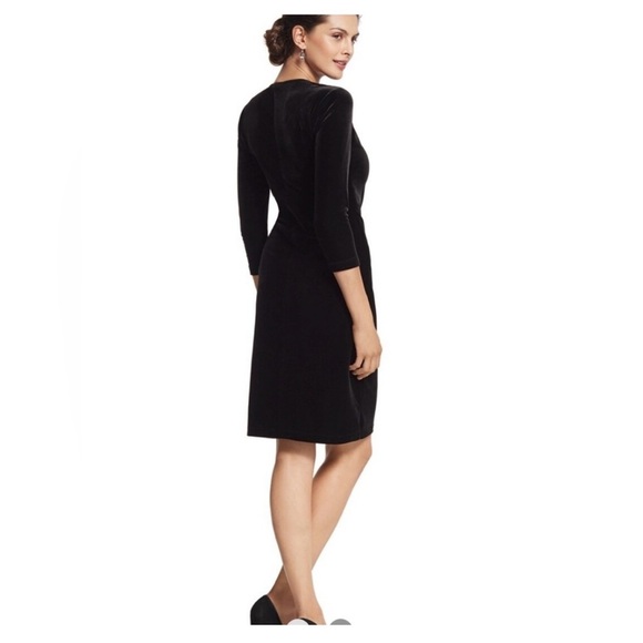 Travelers Collection by Chico’s Velvet Rosemary Wrap Dress in Black - Picture 2 of 10
